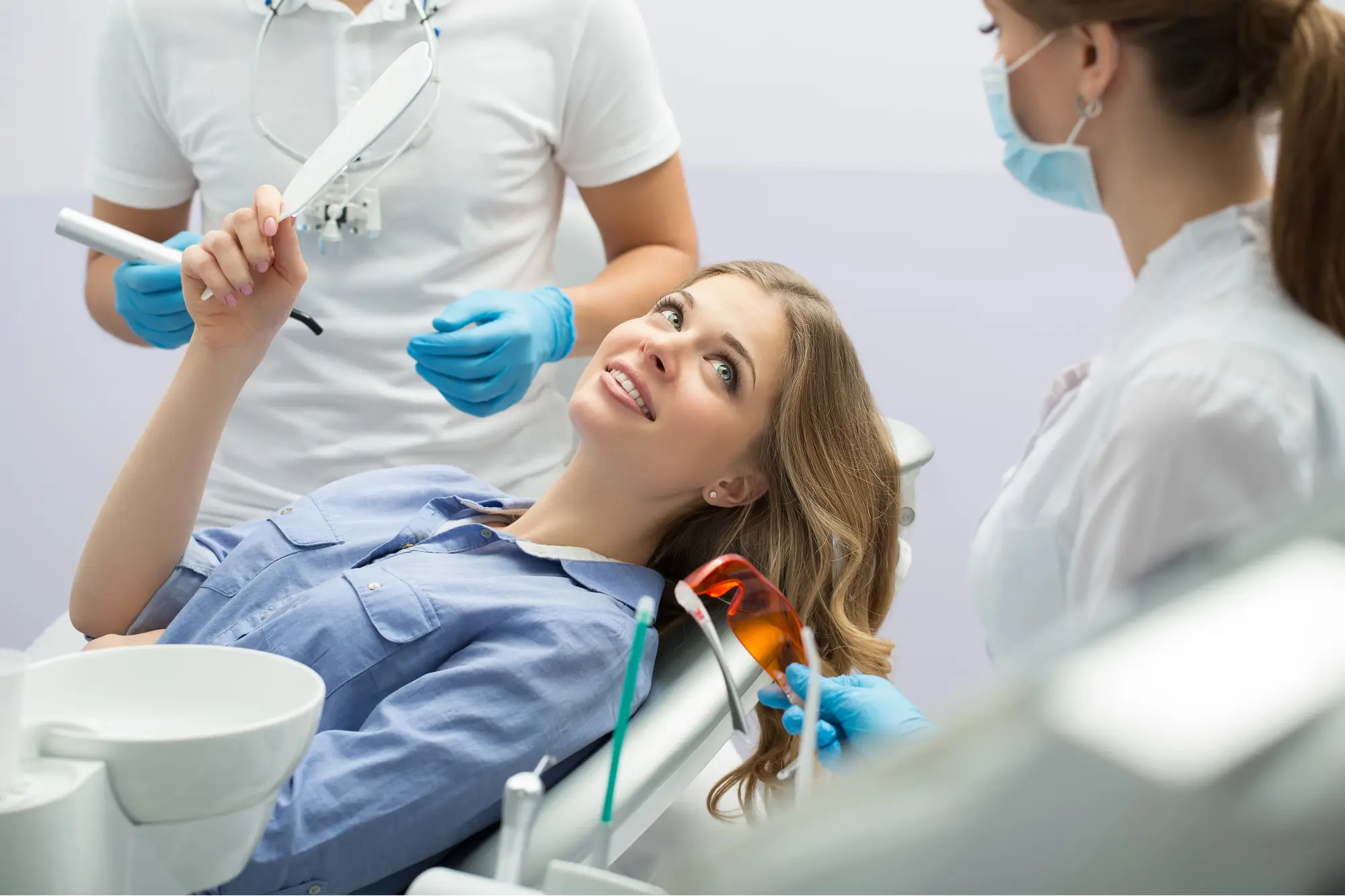 Girl visiting best dentist near me 32444 in dentistry office